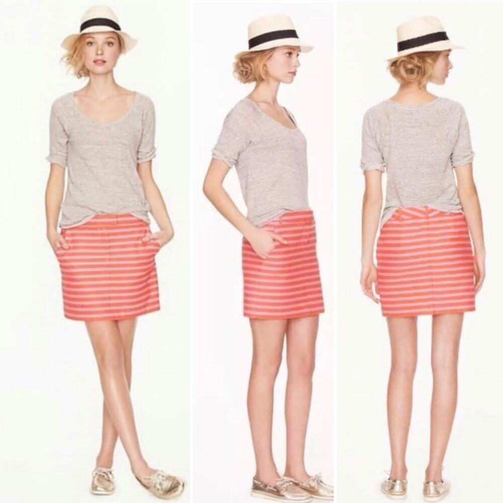 J. Crew Postcard Preppy Striped Mini Skirt Women's Size 12